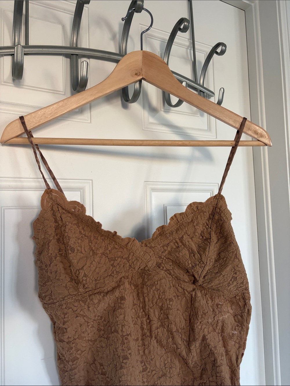 vintage y2k brown lace cami